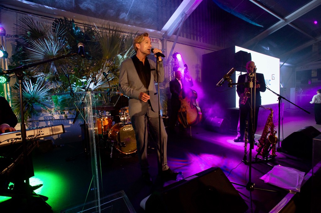 International Singer Ike Moriz corporate entertainment swing band Cape Town Johannesburg Stellenbosch Mediclinic launch 2019 gala dinner event